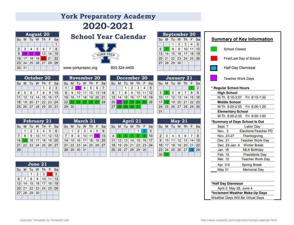 2020 Revised School Calendar ELEMENTARY SCHOOL