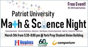 Math & Science Night- March 5th